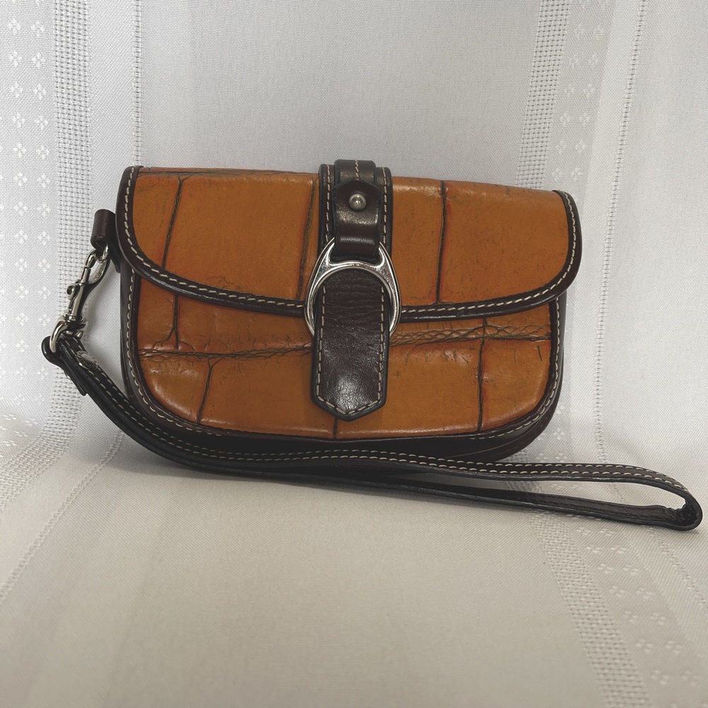 Lot of 3 Dooney Bourke Croco Wristlets in Tan, Brown and Black NWOT